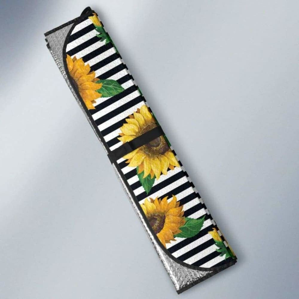 Sunflowers Ribbon Background Car Auto Sun Shades