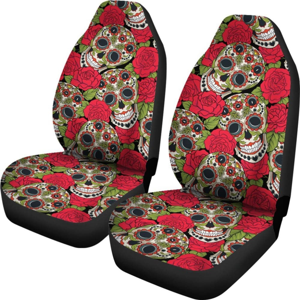 Rose Sugar Skull Car Seat Covers