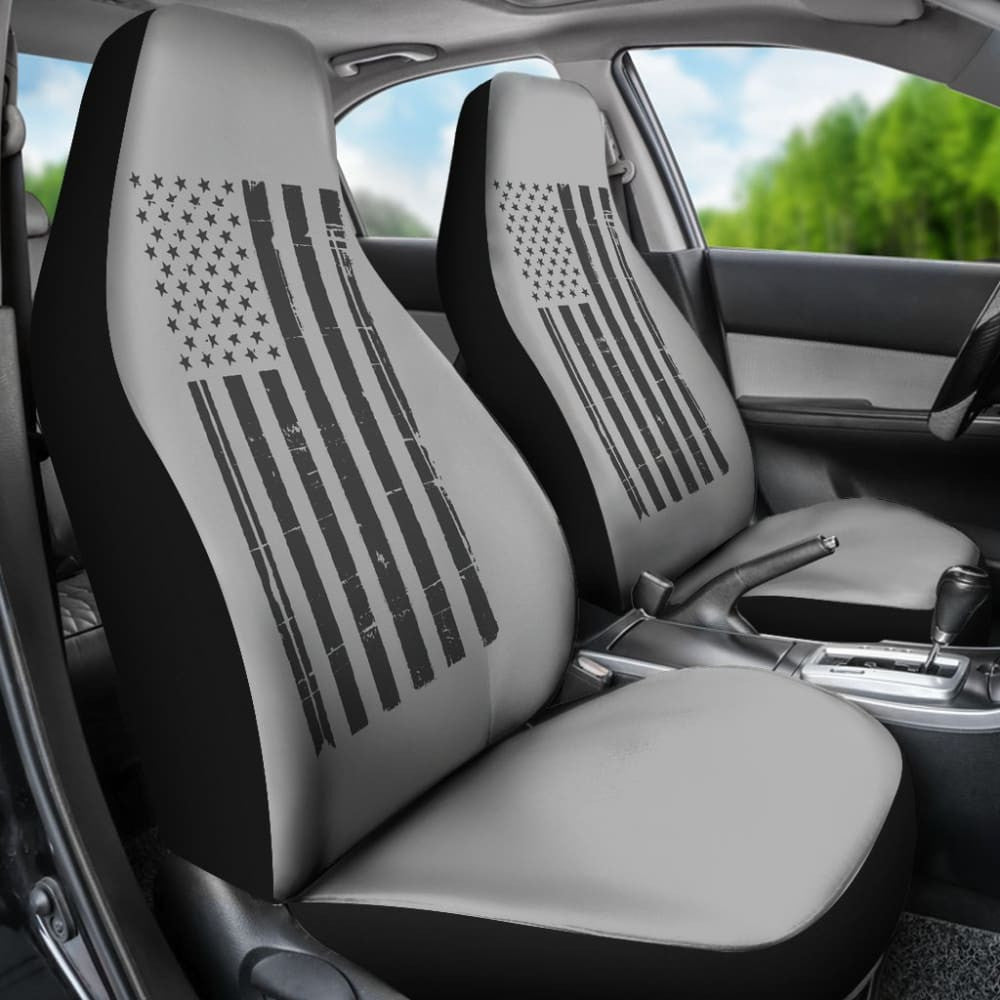 New Black American Flag Car Seat Covers Full Set