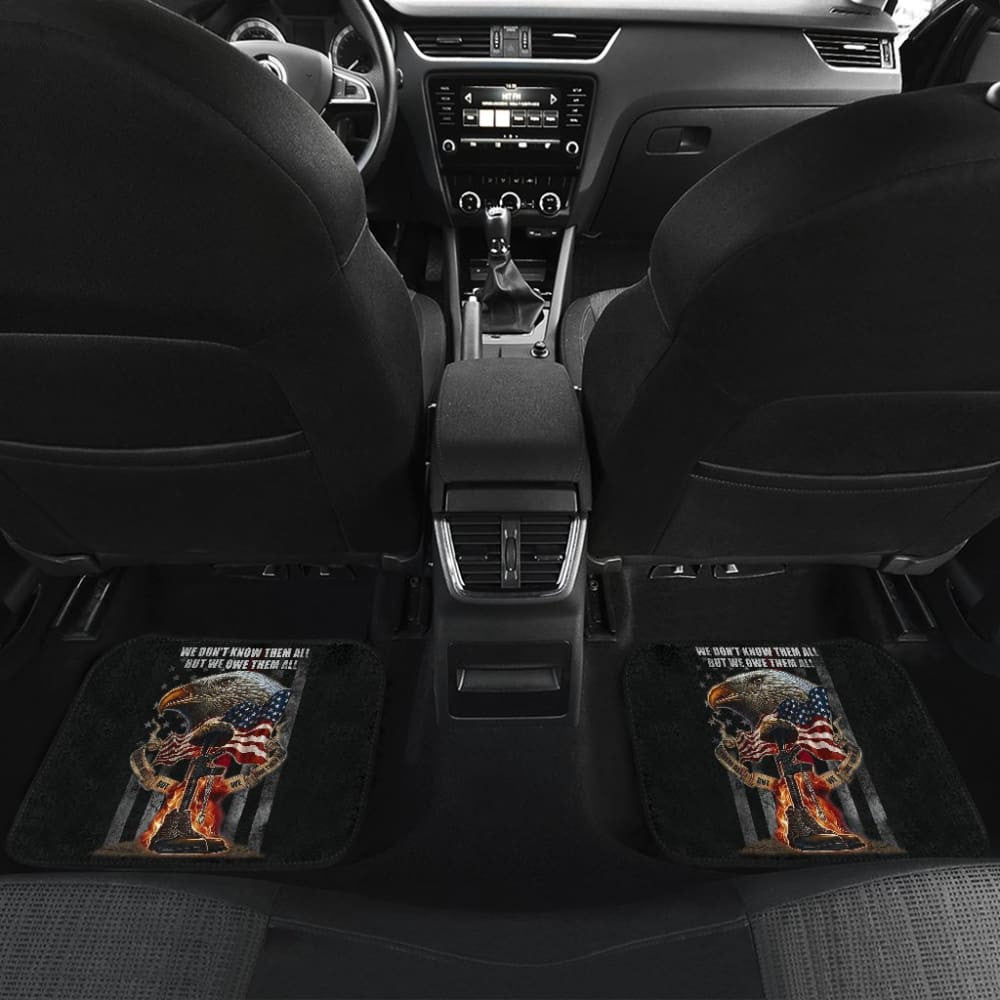 American Flag Eagle We Don't Know Them All, But We Owe Them All Patriotic Car Floor Mats