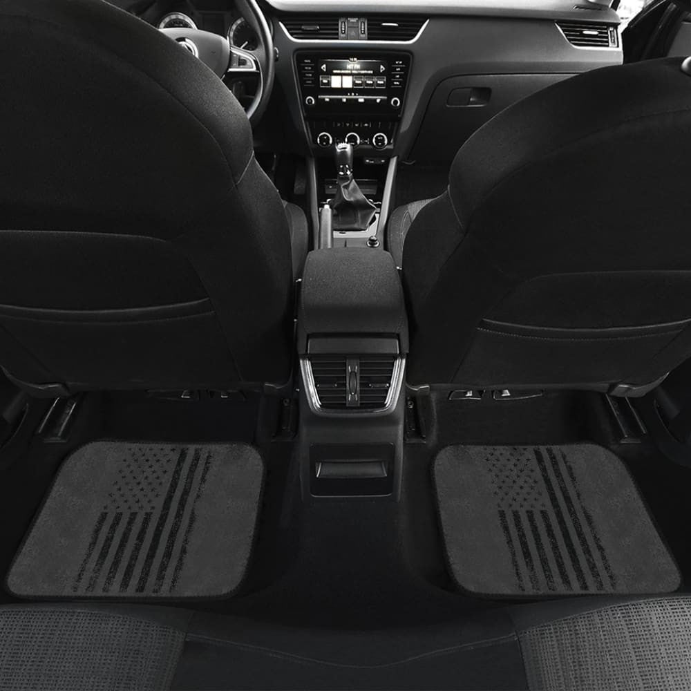 American Flag Patriotic on Black Design Car Floor Mats