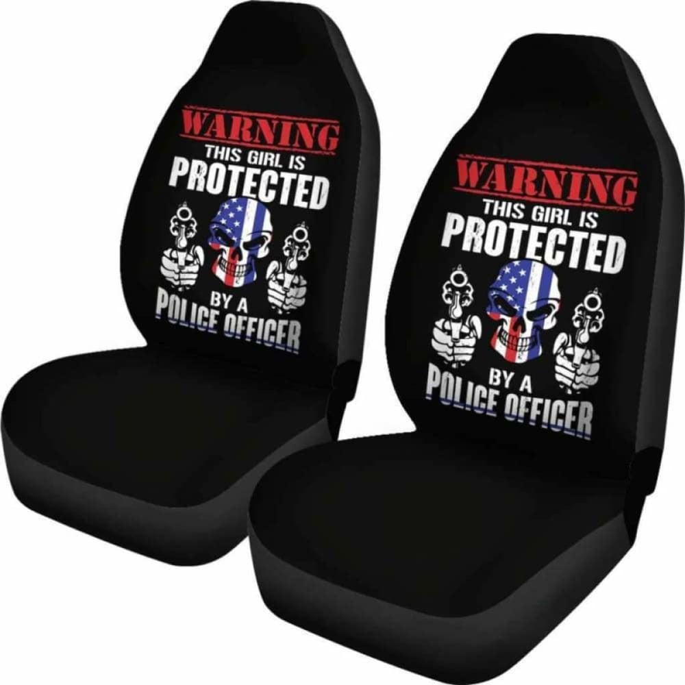 Girl Is Protected By A Police Officer Car Seat Covers