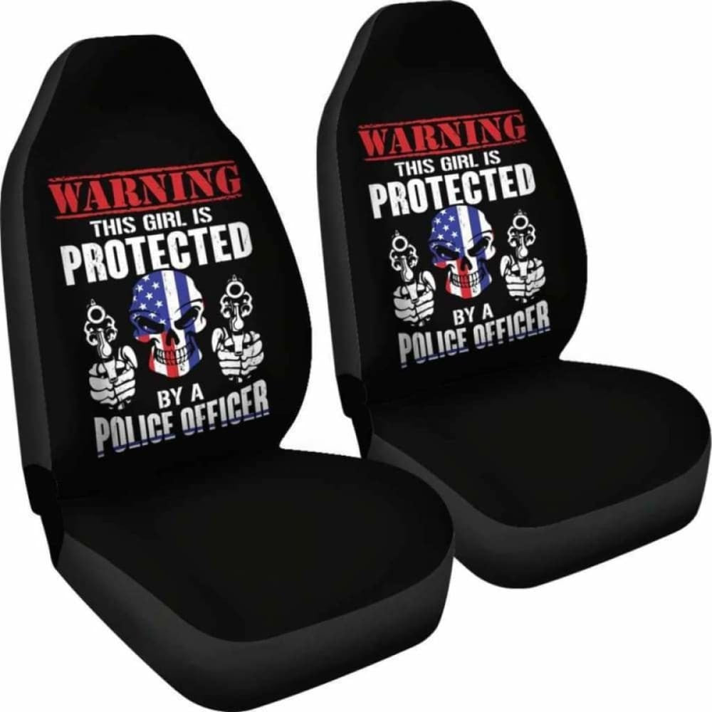 Girl Is Protected By A Police Officer Car Seat Covers