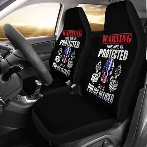 Girl Is Protected By A Police Officer Car Seat Covers