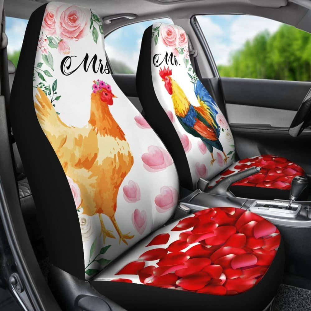 Mr And Mrs Chicken Car Seat Cover
