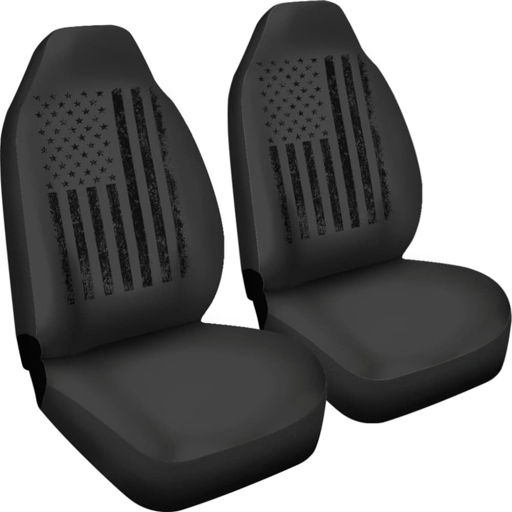 American Flag Patriotic on Black Design Car Seat Covers