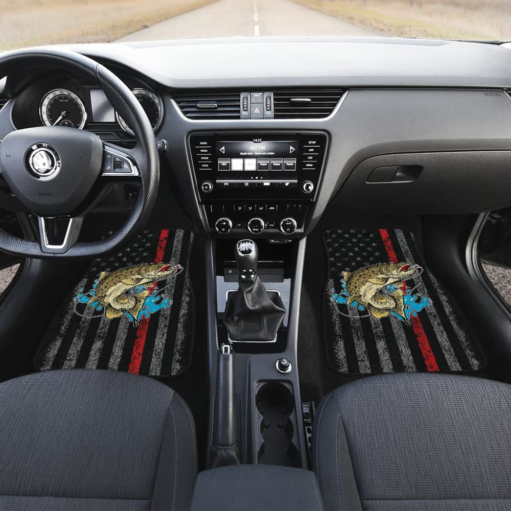 Trout Fish Thin Line Automotive Car Floor Mats
