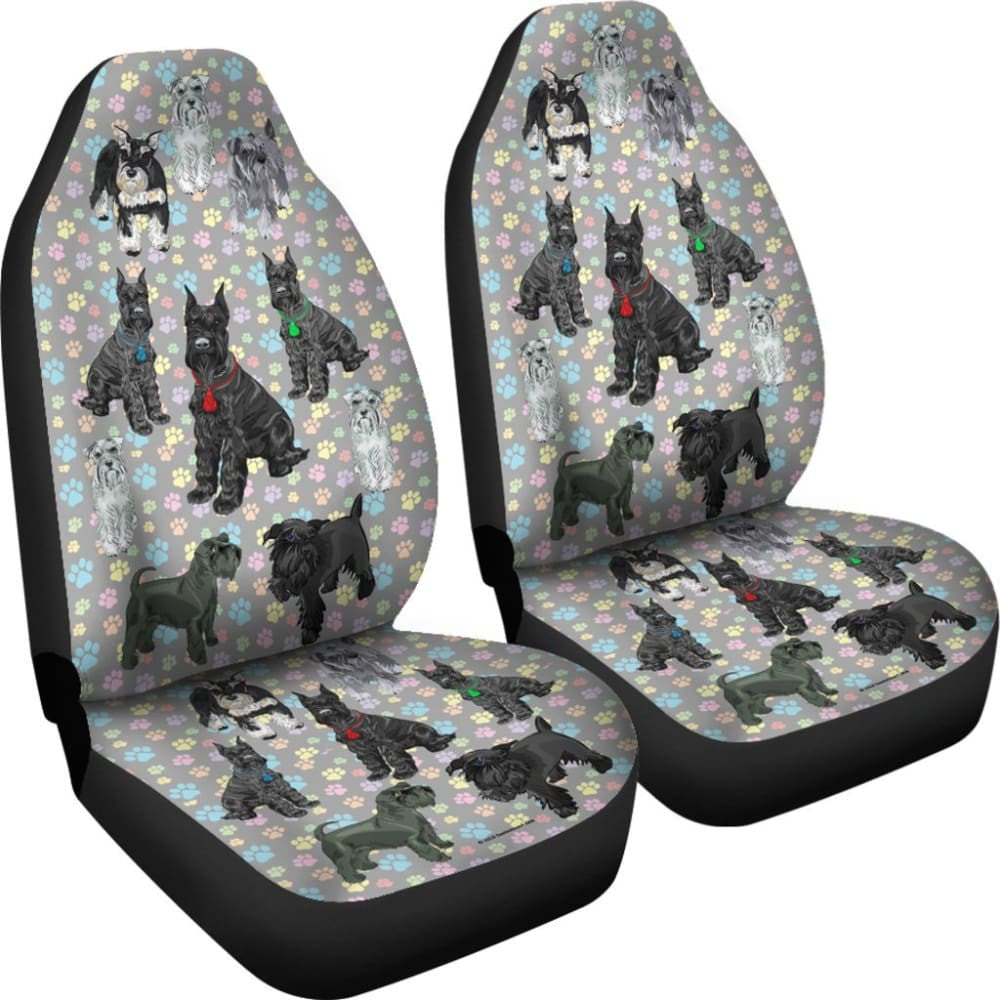 I Love Schnauzers Car Seat Covers (Paw Prints, No Heart) -
