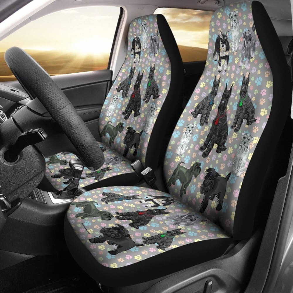 I Love Schnauzers Car Seat Covers (Paw Prints, No Heart) -