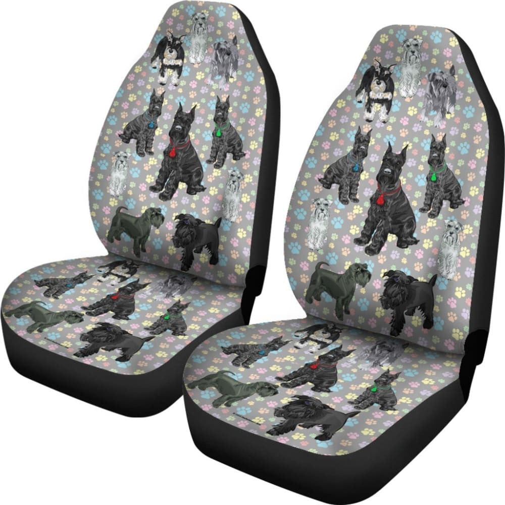 I Love Schnauzers Car Seat Covers (Paw Prints, No Heart) -