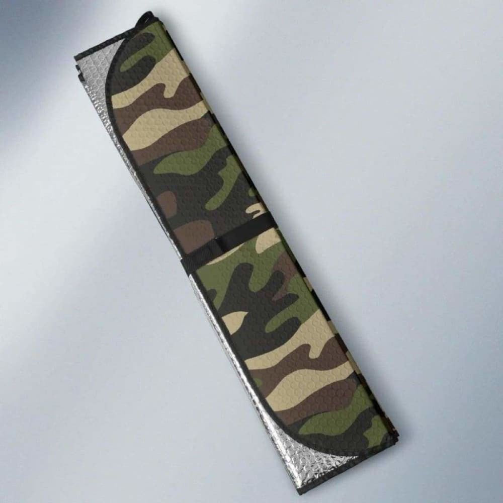Dark Green Camo Camouflage Pattern Car Auto Sun Shades