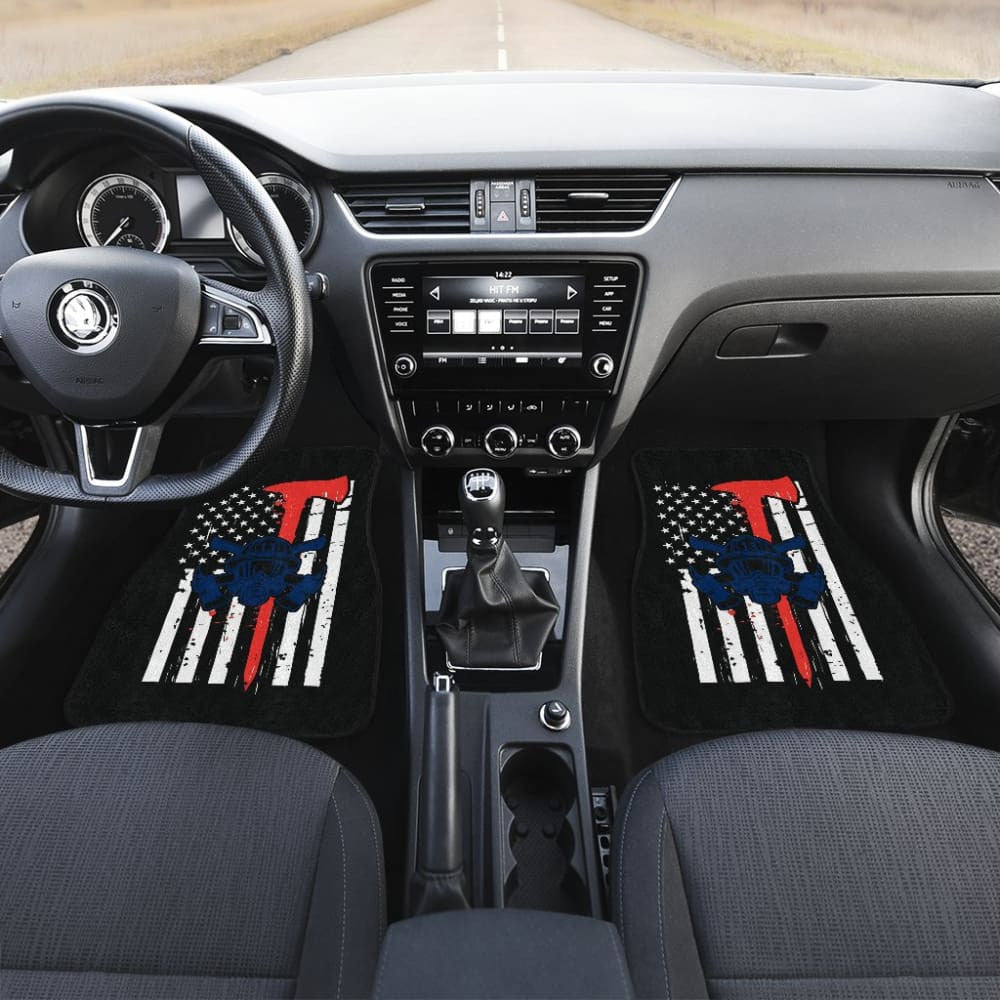 Firefighter Fire and Rescue, Courage, Honor Thin Red Line Car Floor Mats