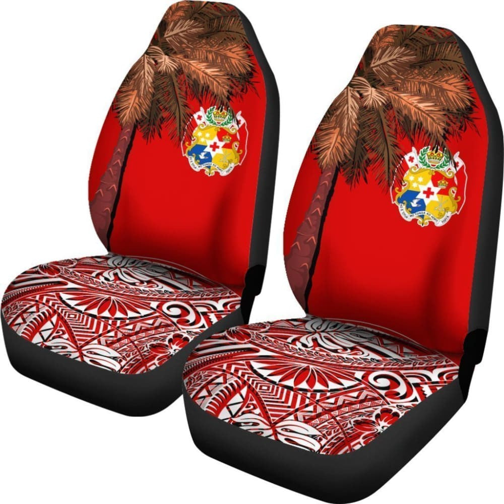 Tonga Car Seat Covers Polynesian Palm Tree Flag
