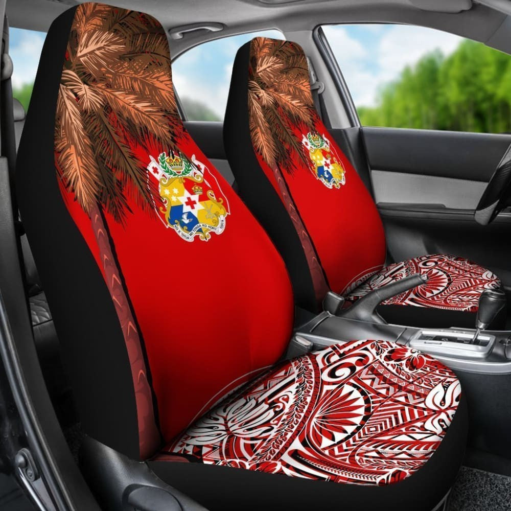 Tonga Car Seat Covers Polynesian Palm Tree Flag