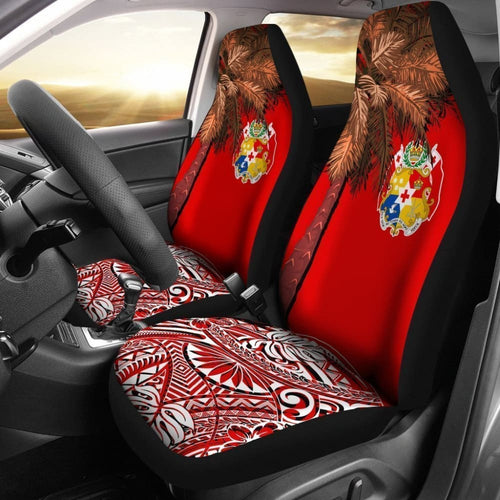 Tonga Car Seat Covers Polynesian Palm Tree Flag