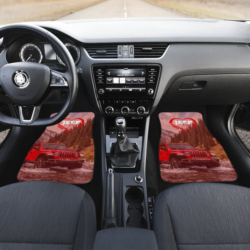Amazing Red Jeep Girl Car Floor Mats