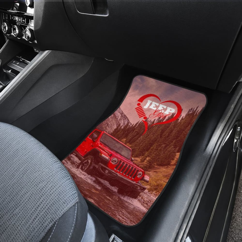 Amazing Red Jeep Girl Car Floor Mats
