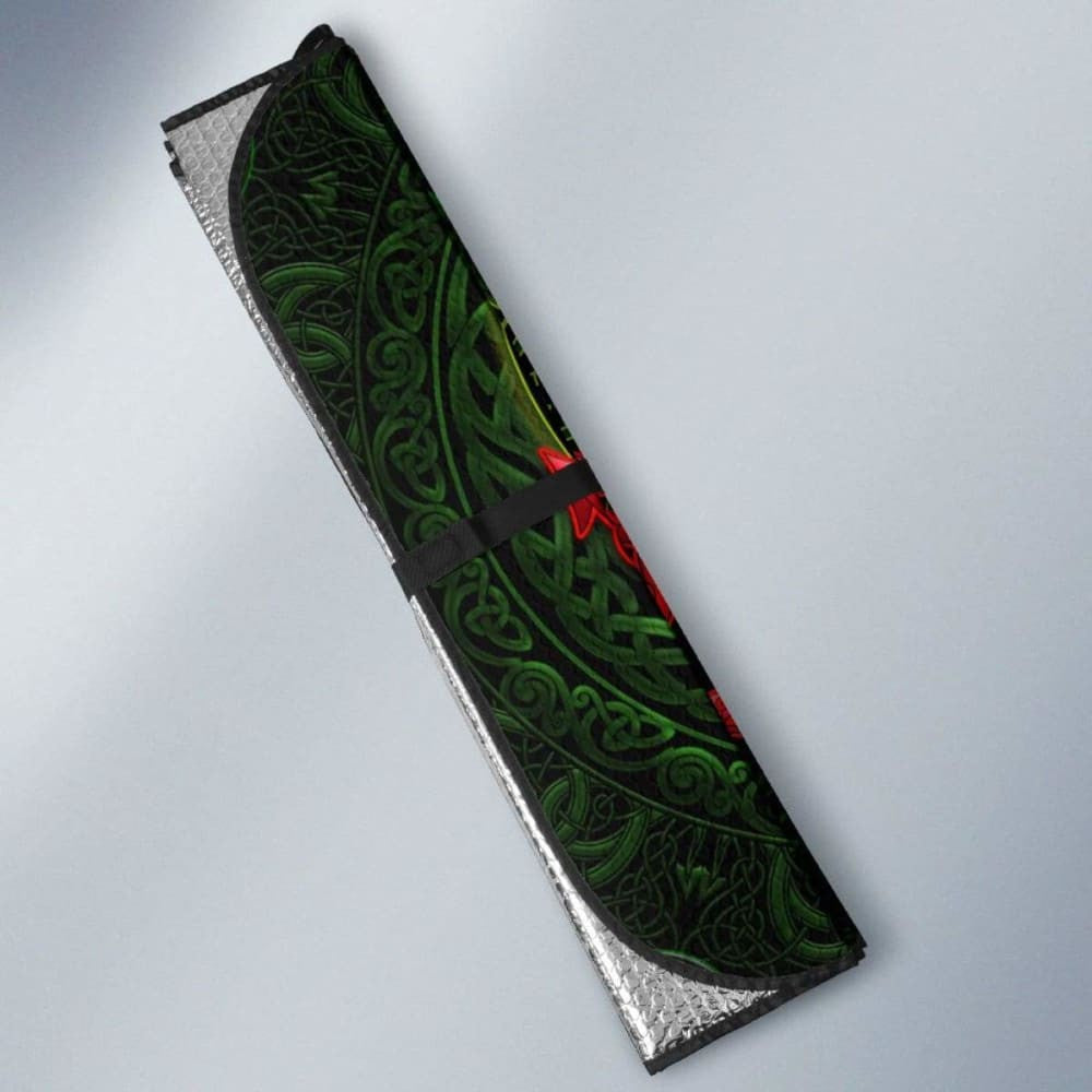 Welsh Dragon With Celtic Cross And Daffodils Auto Sun Shades - The Symbols Of Wales