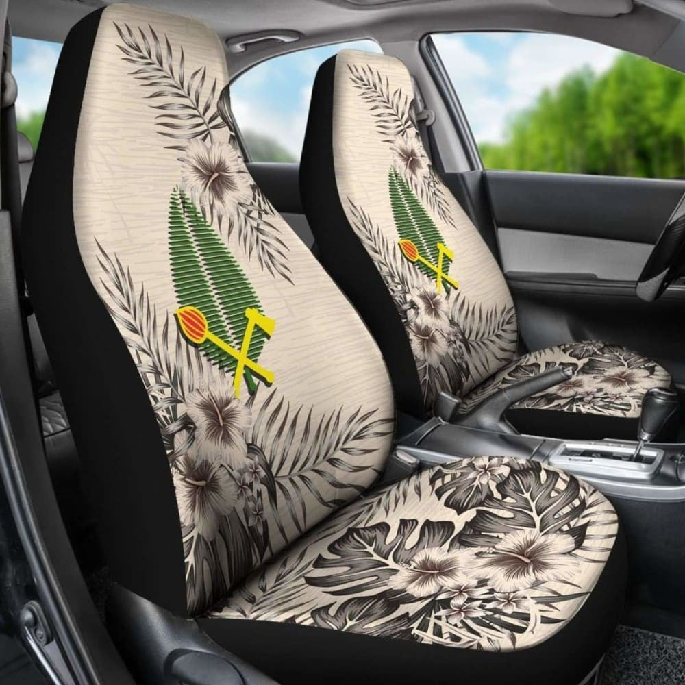 (Alo) Wallis And Futuna Car Seat Covers The Beige Hibiscus (Set Of Two)