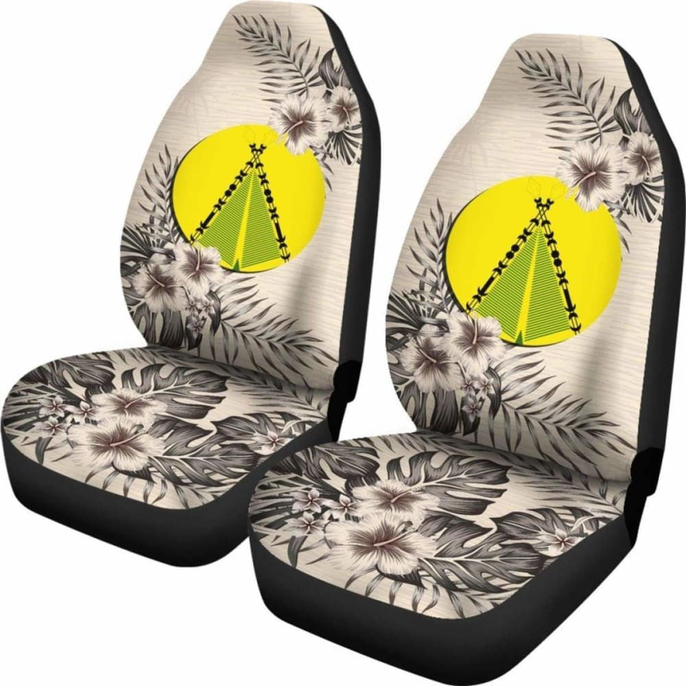 (Sivage) Wallis And Futuna Car Seat Covers The Beige Hibiscus (Set Of Two)