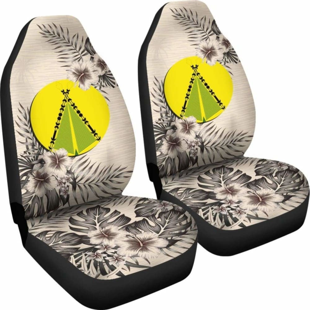 (Sivage) Wallis And Futuna Car Seat Covers The Beige Hibiscus (Set Of Two)