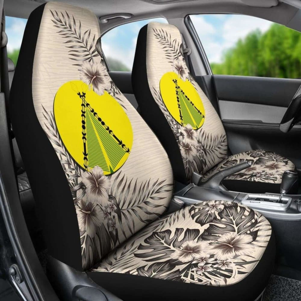 (Sivage) Wallis And Futuna Car Seat Covers The Beige Hibiscus (Set Of Two)