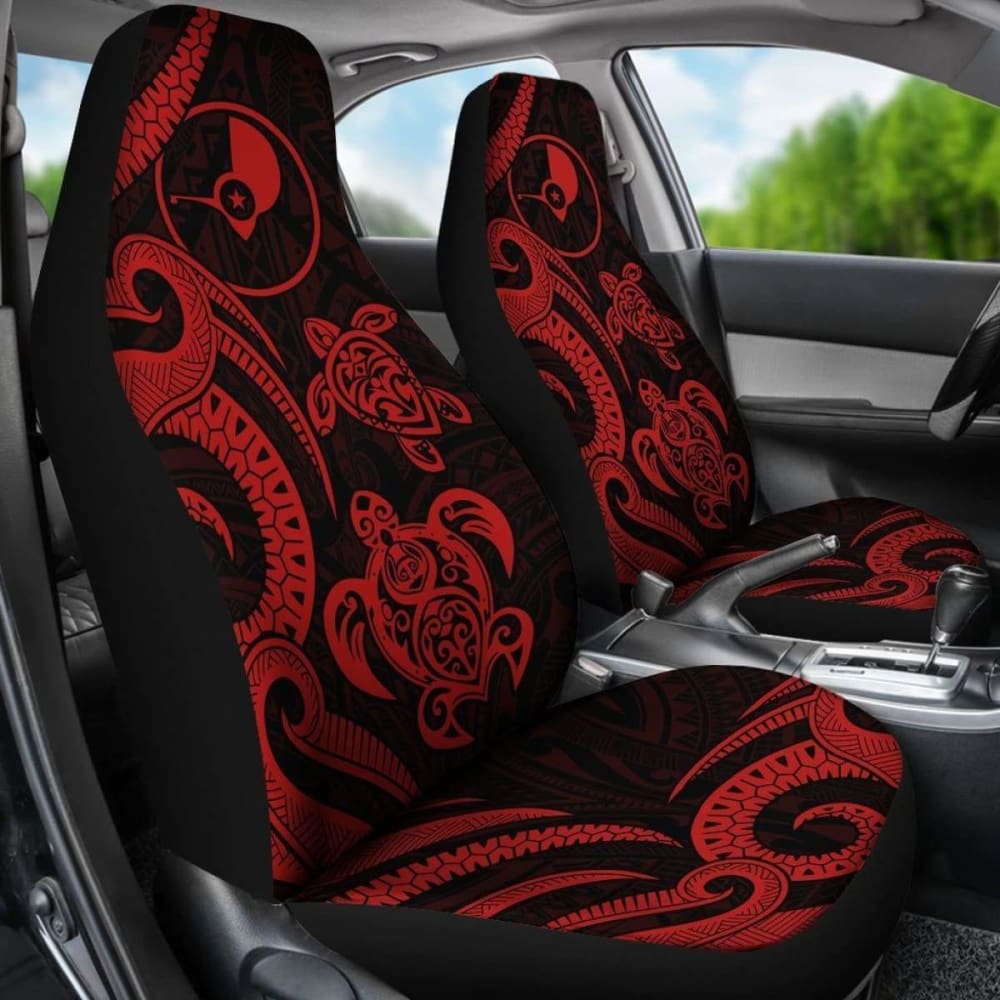 Yap Micronesian Car Seat Covers - Red Tentacle Turtle -