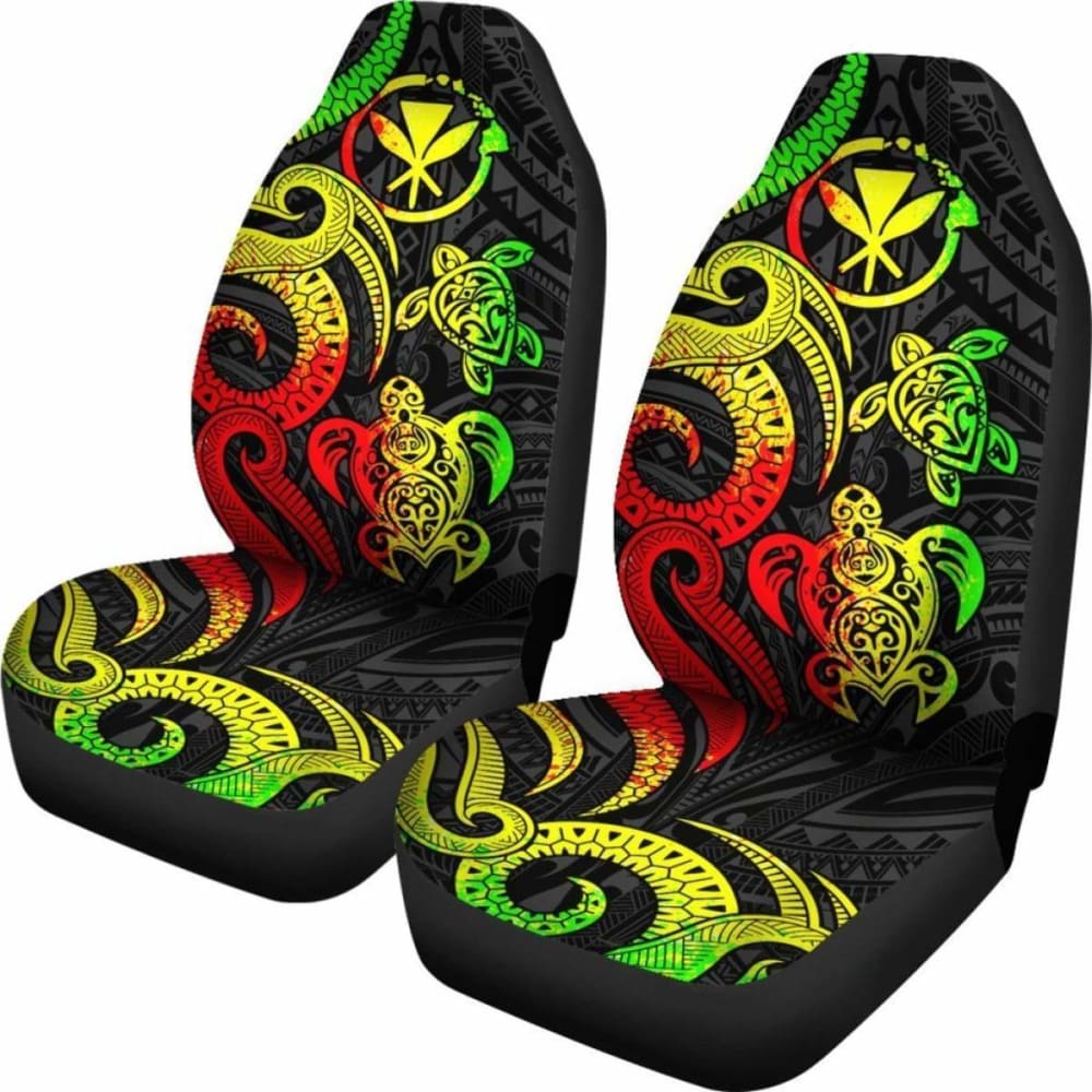 Polynesian Hawaii Car Seat Covers - Reggae Tentacle Turtle -
