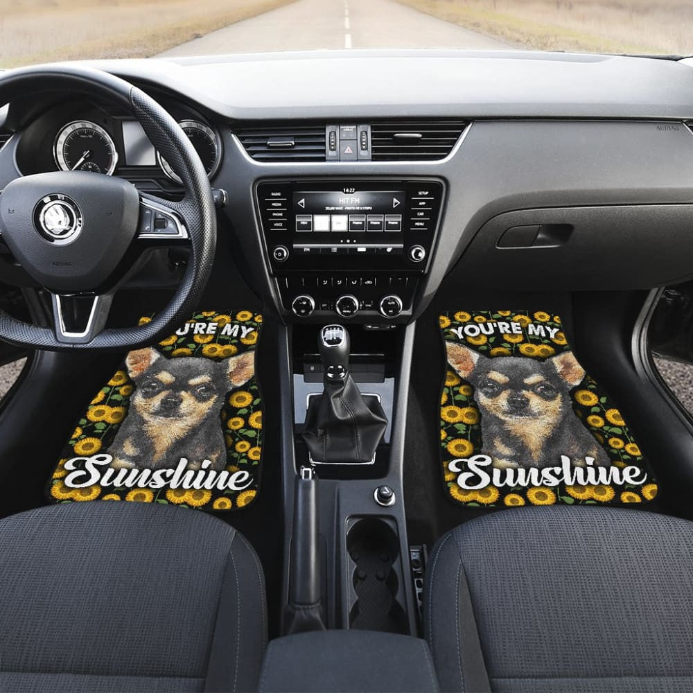 Chihuahua Dog You're My Sunshine Sunflower Car Floor Mats