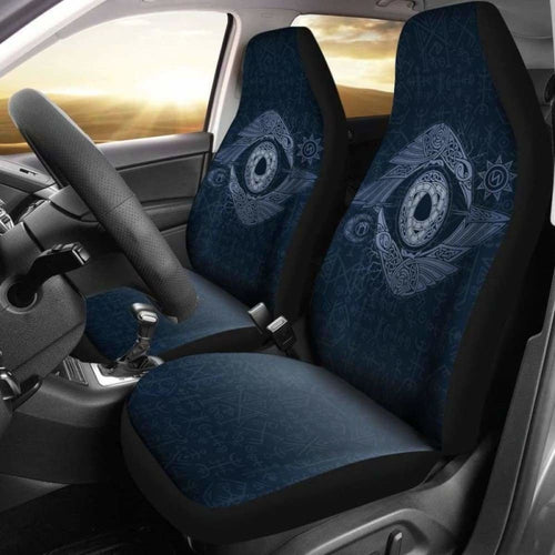 Viking Odin'S Eye Raven Hugin And Munin Car Seat Covers