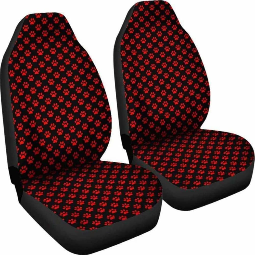 Red Paw Print Car Seat Covers Awesome