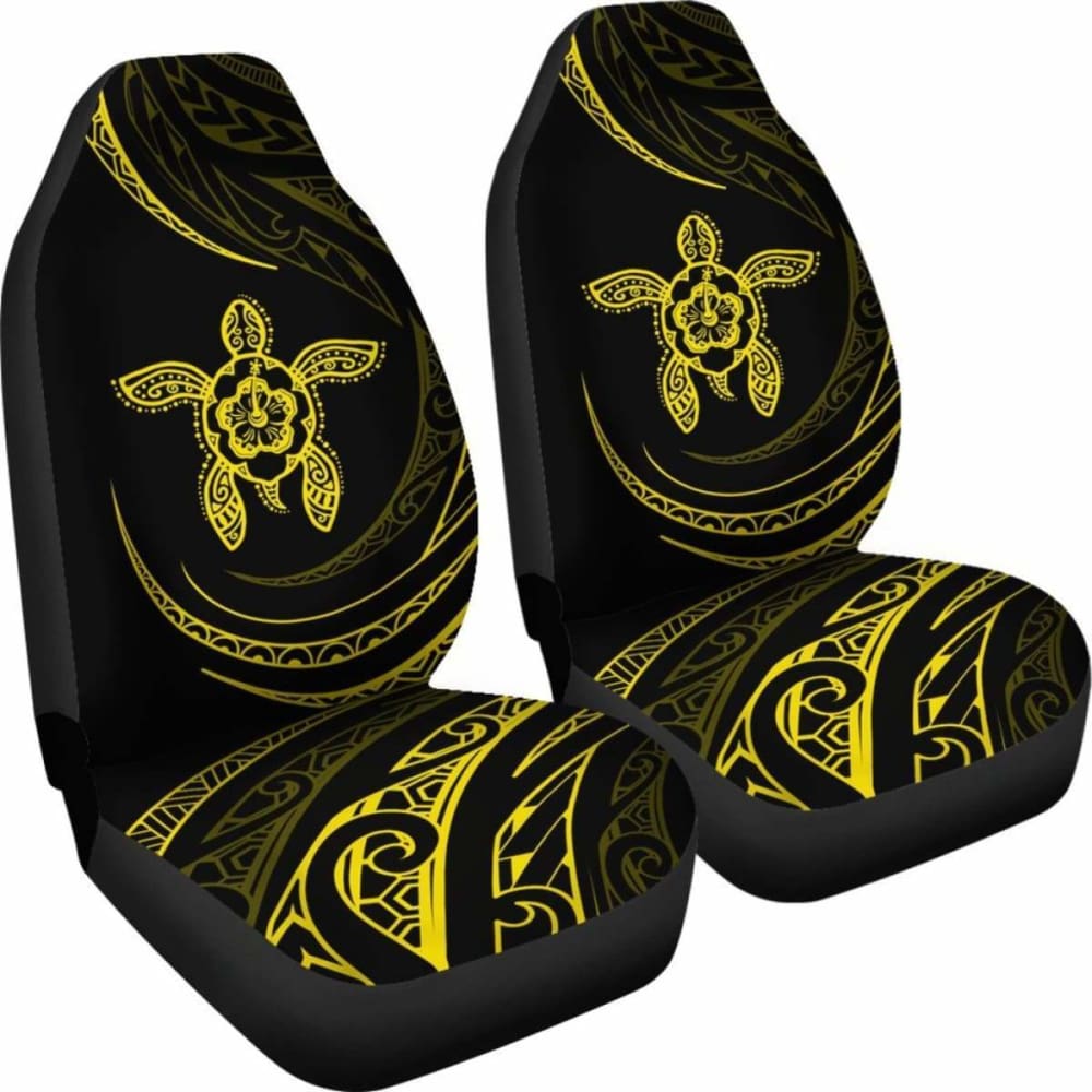 Hawaii Turtle Hibiscus Car Seat Covers - Yellow - Best Look -
