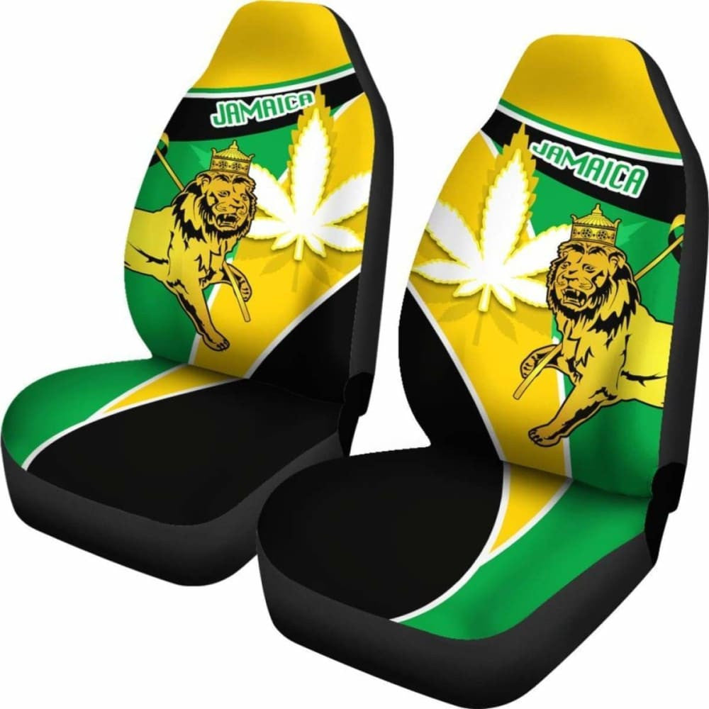 Jamaica Lion Car Seat Covers Flag Version Amazing