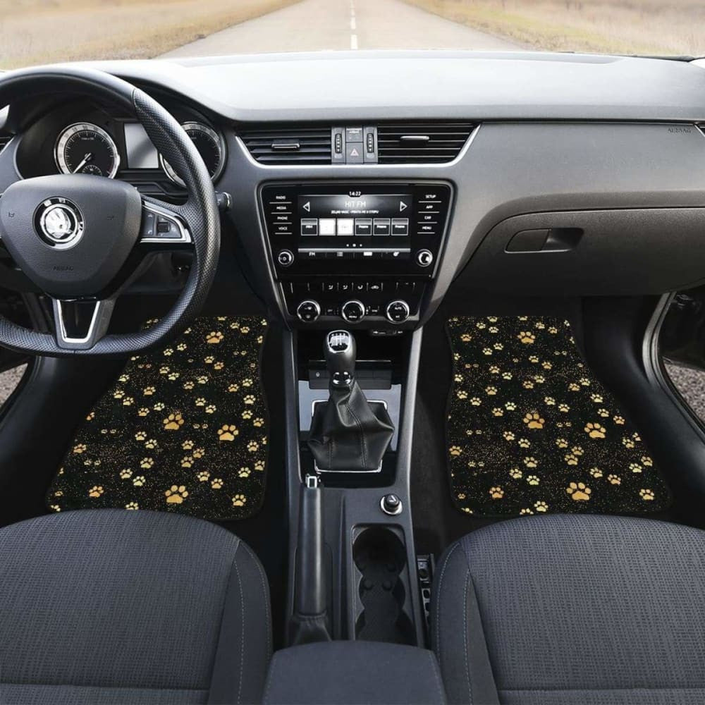 Dog Paws Pattern Print Design Front And Back Car Mats