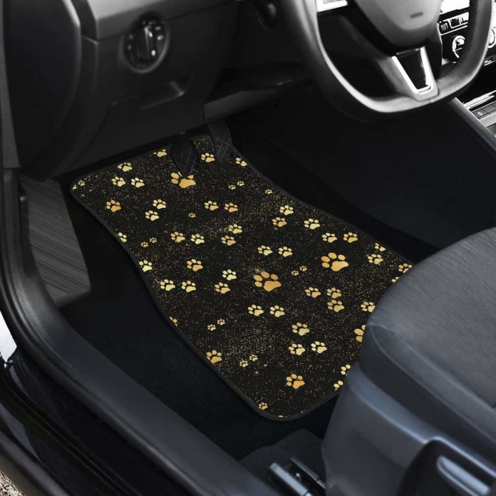 Dog Paws Pattern Print Design Front And Back Car Mats
