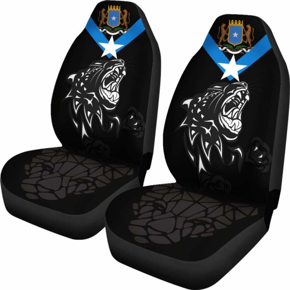 Car Seat Covers Africa - Somalia Flag Color With Leopards