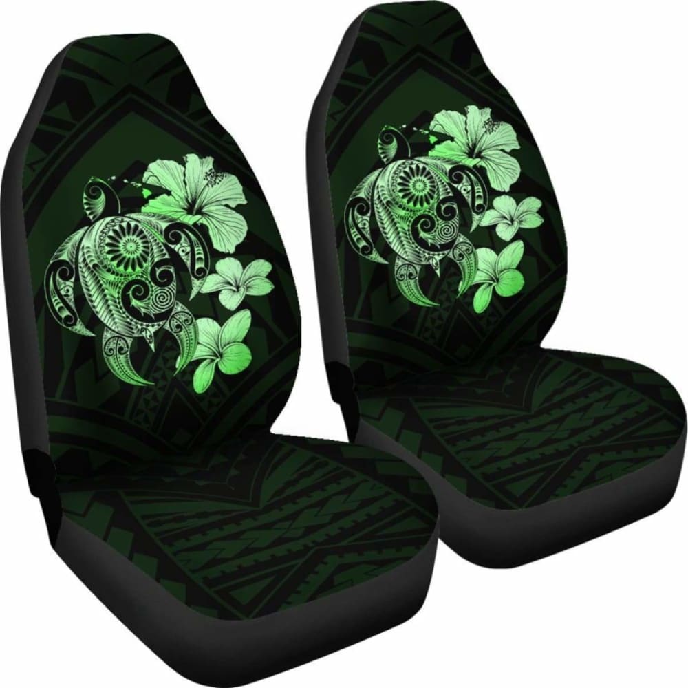 Hibiscus Plumeria Mix Polynesian Green Turtle Car Seat Covers - New - Awesome