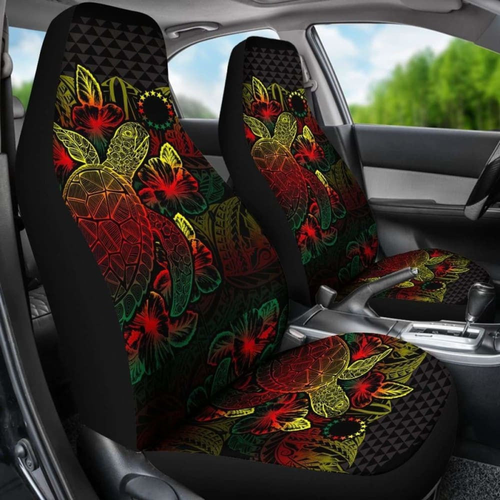 Cook Islands Car Seat Covers - Cook Islands Flag Turtle Hibiscus Reggae - New