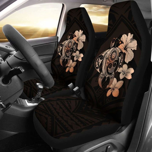 Hibiscus Plumeria Mix Polynesian Orange Turtle Car Seat Covers - New - Awesome