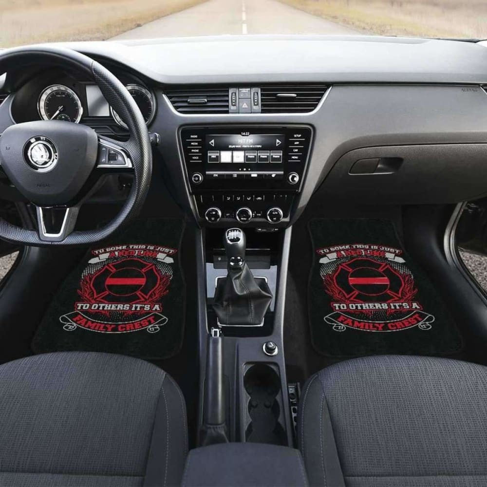 Firefighter Front And Back Car Mats Set Of