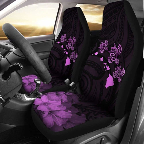 Hawaii Hibiscus Map Polynesian Ancient Pink Turtle Car Set Covers - New - Awesome