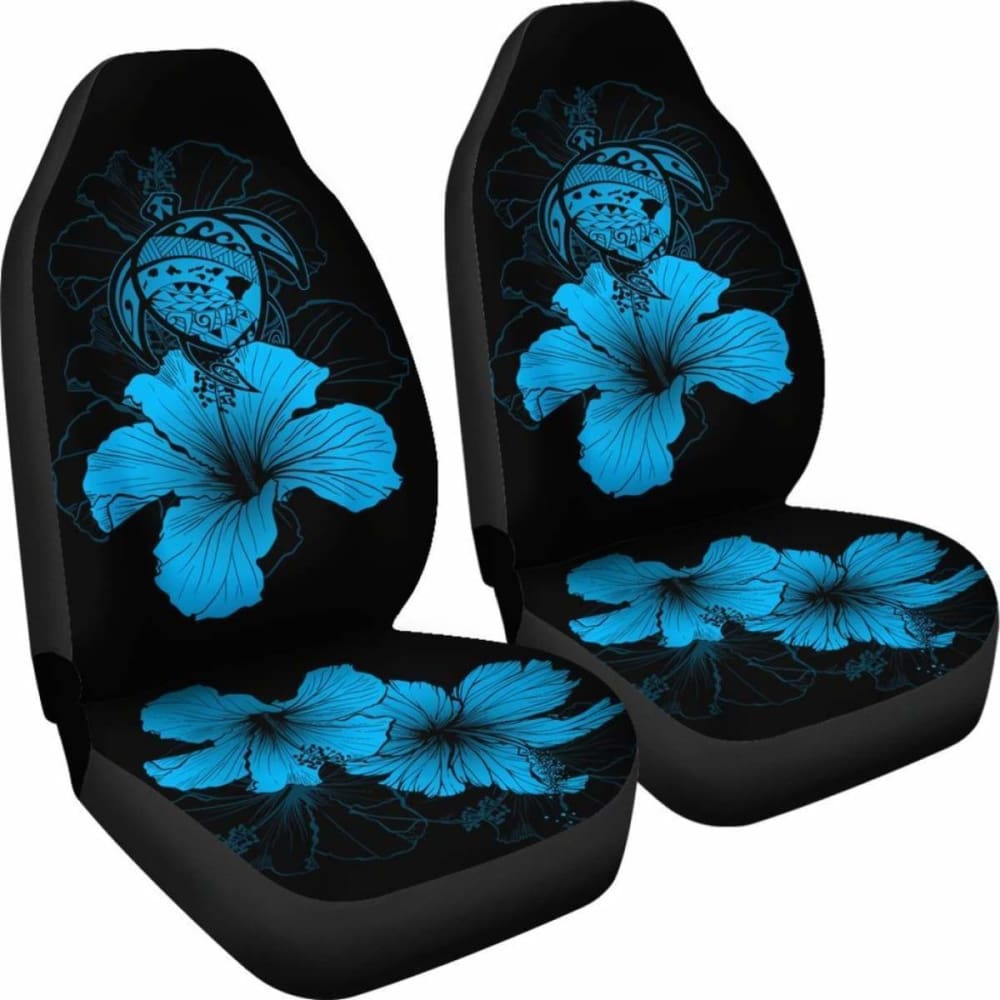 Hawaii Hibiscus Car Seat Cover - Turtle Map - Traffic Blue - New
