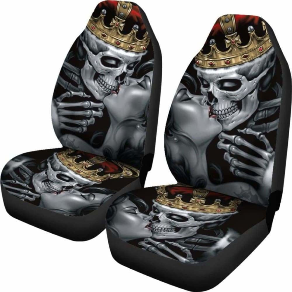 Set Of Skull King Queen Skull Car Seat Covers