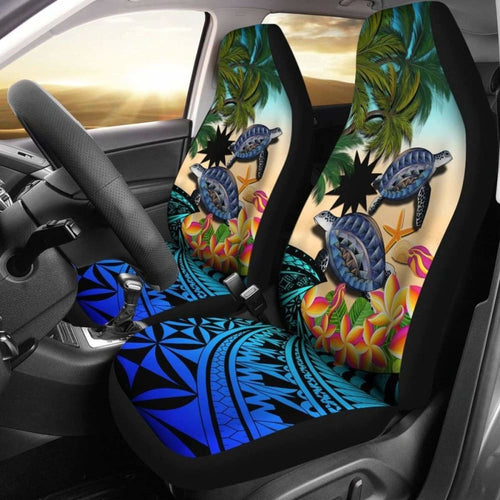 Nauru Car Seat Covers - Polynesian Turtle Coconut Tree And Plumeria Amazing