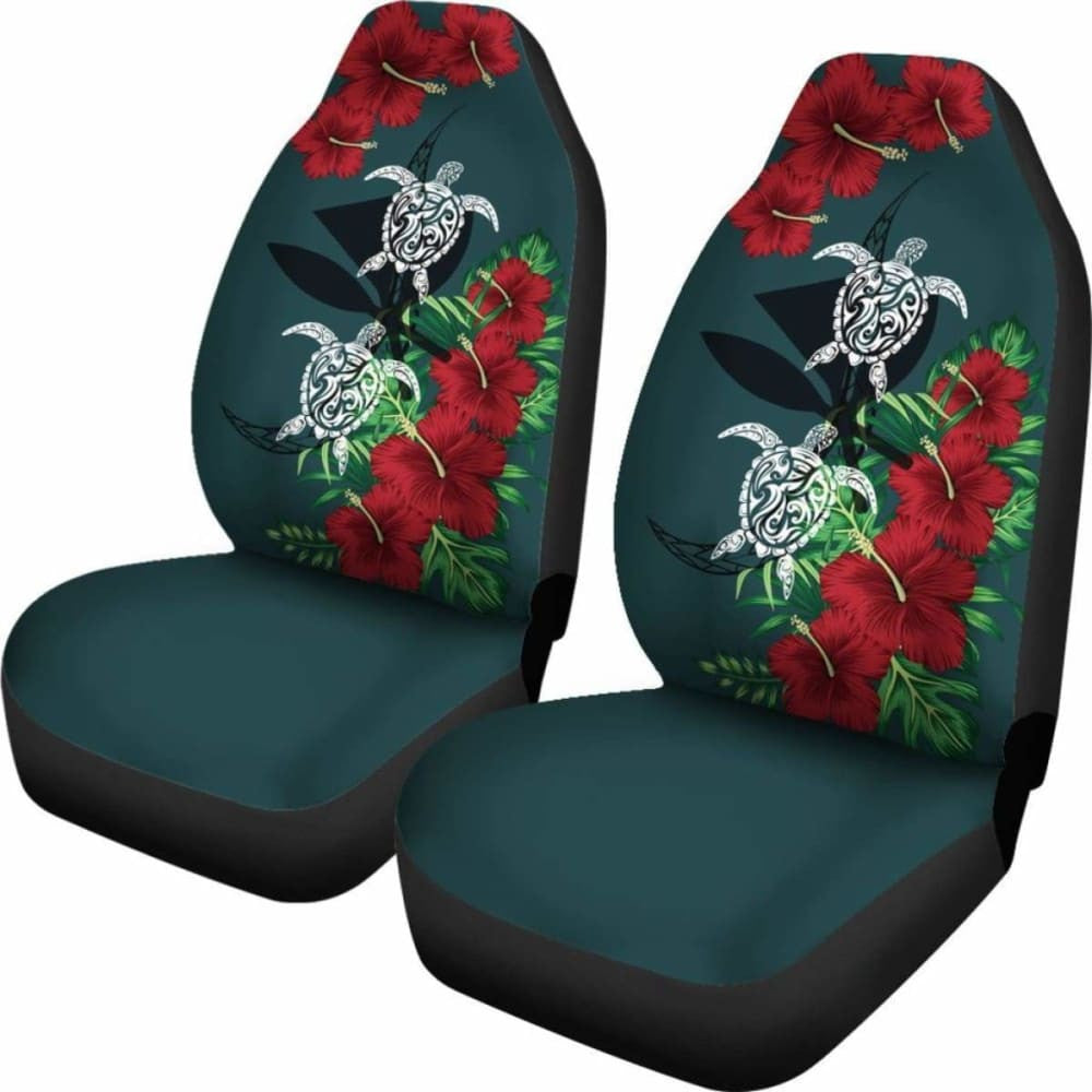 Hawaii Map Turtle Hibiscus Plumeria Polynesian - Car Seat Cover New Awesome