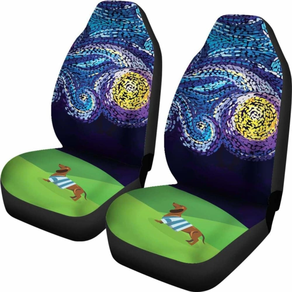 Starry Night Dachshund Car Seat Cover