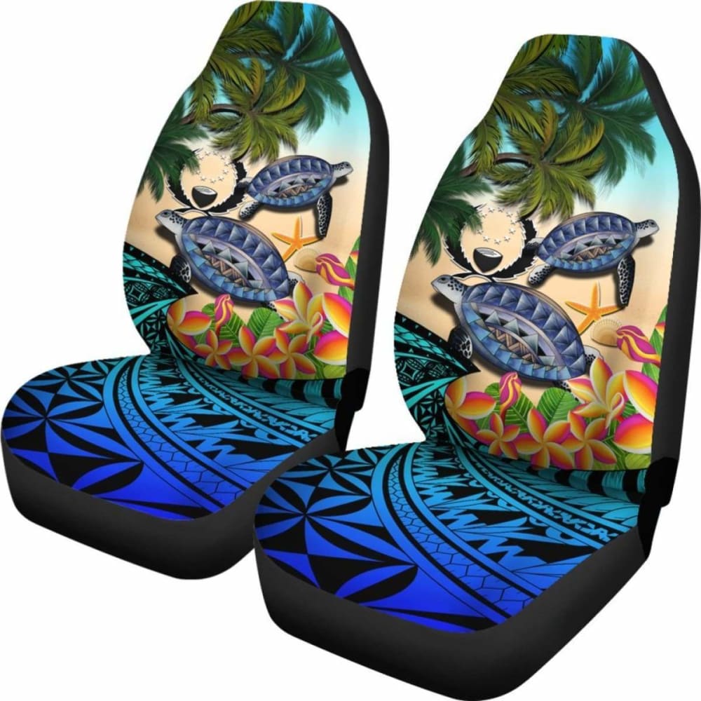 Pohnpei Car Seat Covers - Polynesian Turtle Coconut Tree And Plumeria Amazing