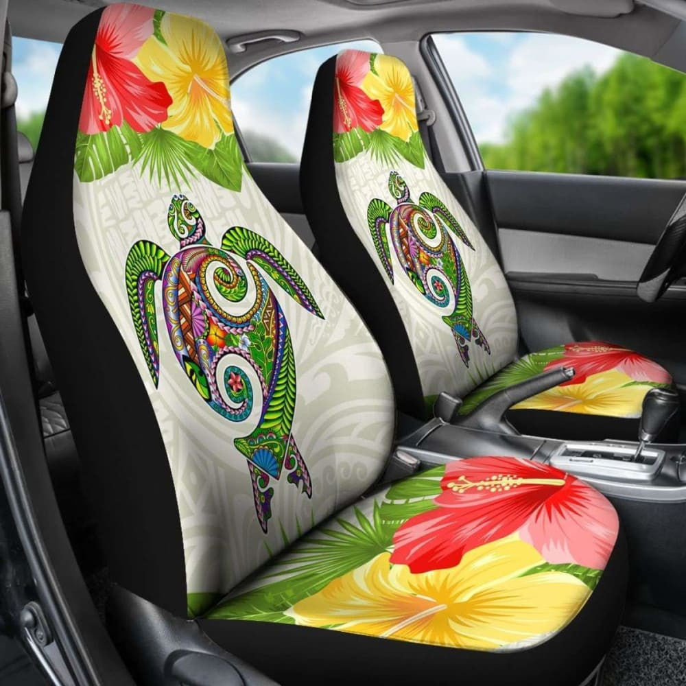 Polynesian Hawaii Car Seat Covers Turtle Colorful - New