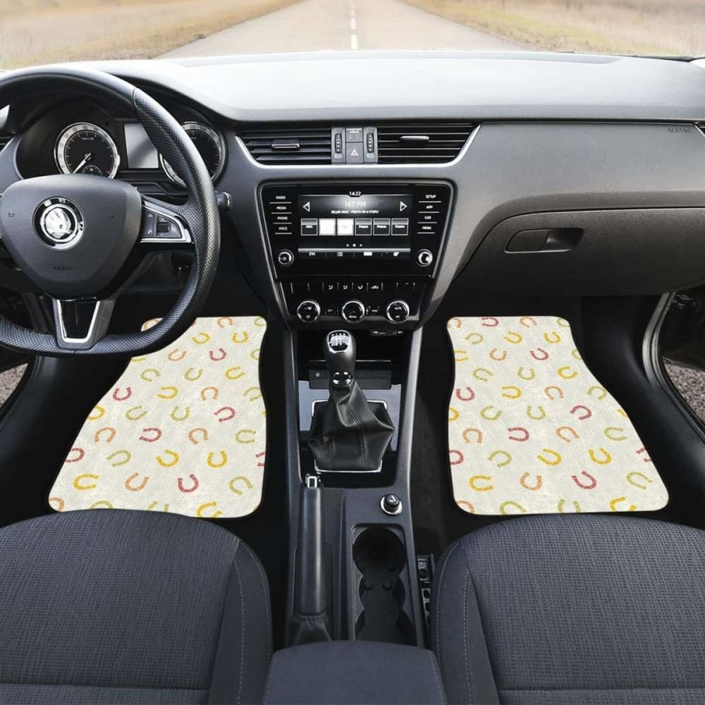 Horseshoes Pattern Print Design Front And Back Car Mats