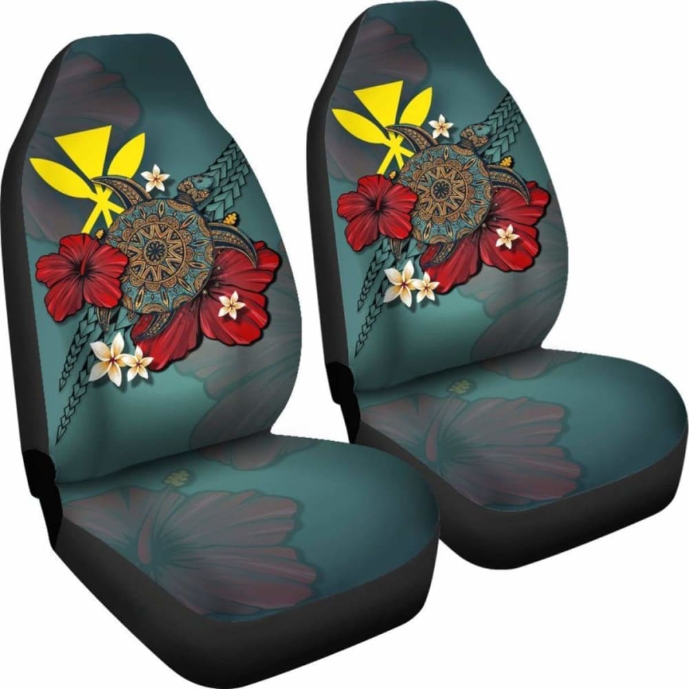 Kanaka Maoli (Hawaiian) Car Seat Covers Blue Turtle Tribal Amazing